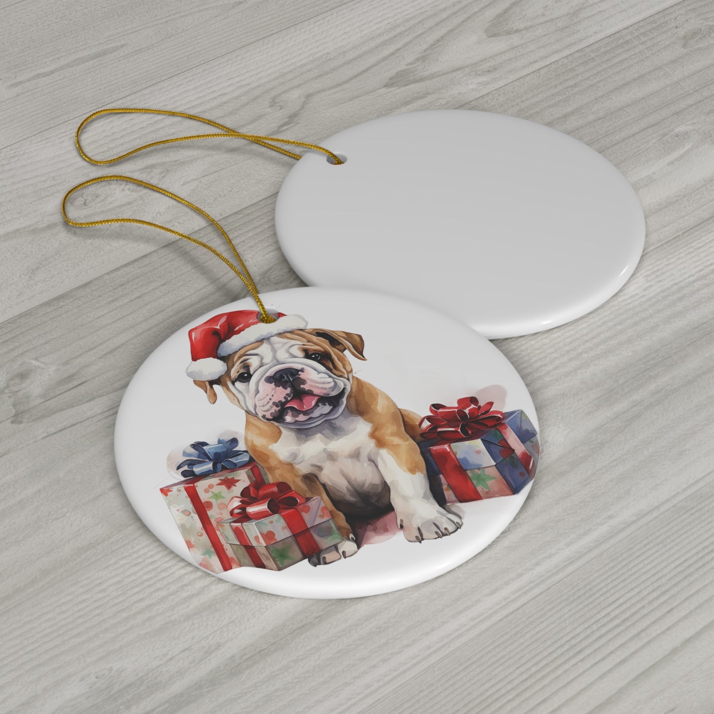 Ceramic Ornament - English Bulldog Christmas     Item #2552229