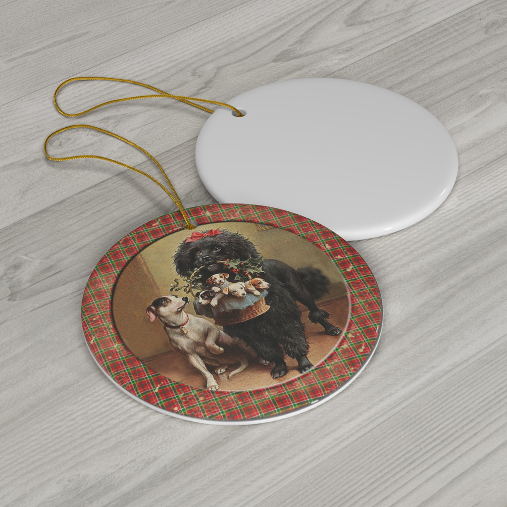 Christmas Dogs Ceramic Disc Ornament       Item #4397855