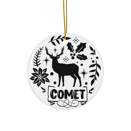 Comet Reindeer Ceramic Ornament       Item #197592