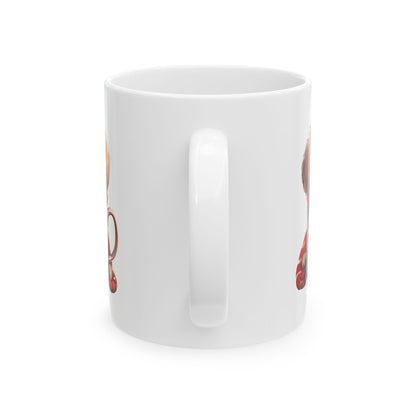 Cute Puppy With Scarf and Cup Christmas Ceramic Mug 11oz  Item #955094