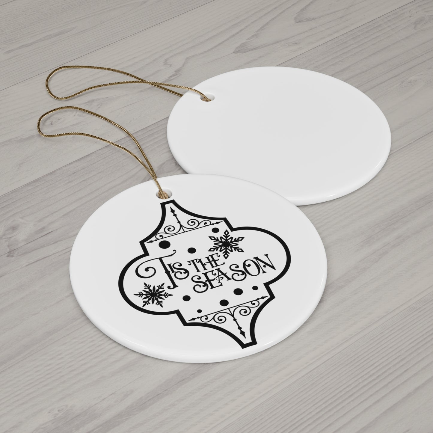 Tis The Season Ceramic Disc Ornament       Item #4441402