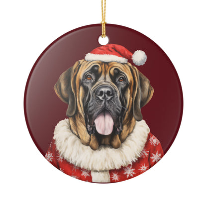 Christmas Mastiff Dog Ceramic Ornament   Item #882195