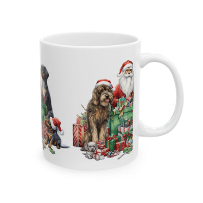 Christmas Santa with Dogs Ceramic Mug – Festive Holiday Gift Mug 11oz   Item #518527