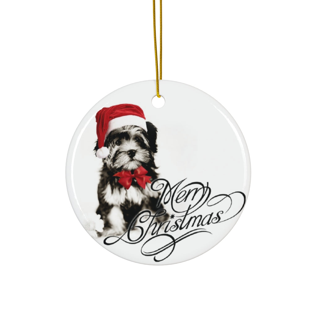 Merry Christmas From The Dog Ceramic Disc Ornament          Item #6021037 - Buckshot's Bargain Barn