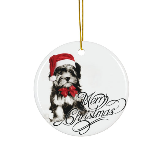 Merry Christmas From The Dog Ceramic Disc Ornament          Item #6021037