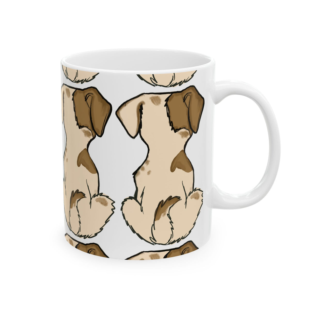 Cute Puppy Pattern Ceramic Mug – Dog Lover Coffee Cup 11oz   Item #389709