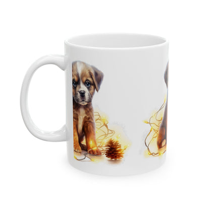 Cute Puppy Ceramic Mug — Adorable Brown Puppy Coffee Cup 11oz  Item #709107