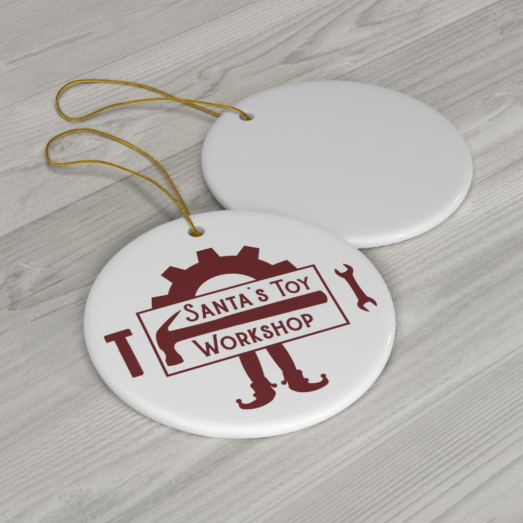 Santa's Toy Workshop Ceramic Disc Ornament         Item #2116873