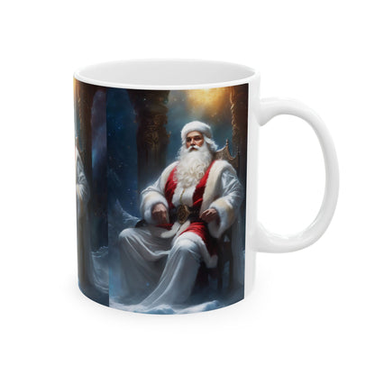 Santa Claus Throne Ceramic Mug — Festive Christmas Coffee Cup 11oz  Item #553287