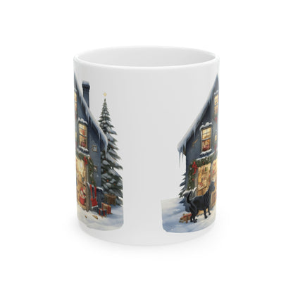 Cozy Winter Village With Dogs Christmas Mug 11oz  Item #409604