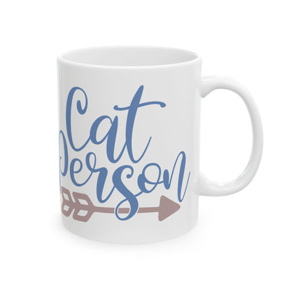 Coffee Lover Ceramic Mug – Cat Person Design, 11oz    Item #257151