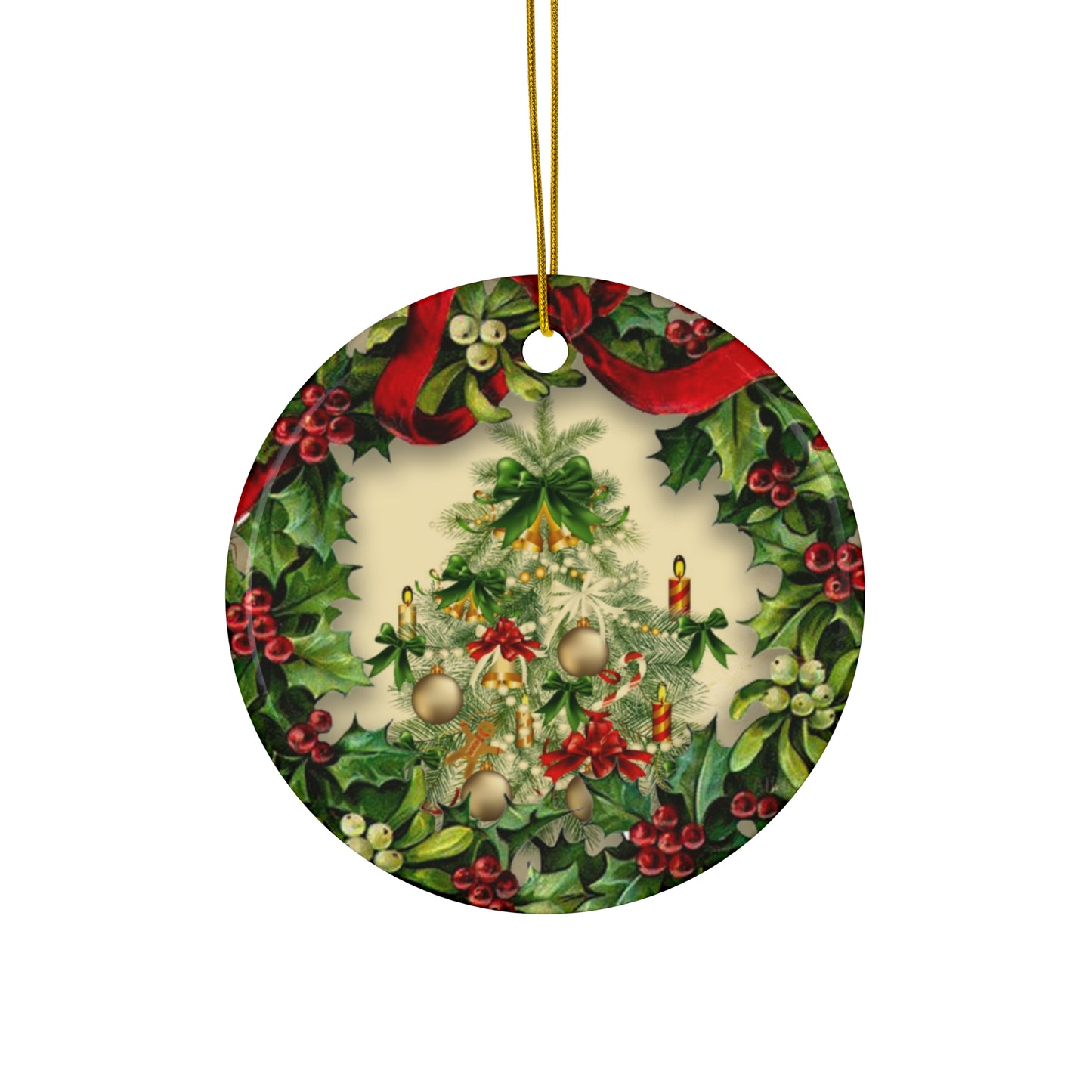 Wreath Tree Ceramic Disc Ornament         Item #2499619