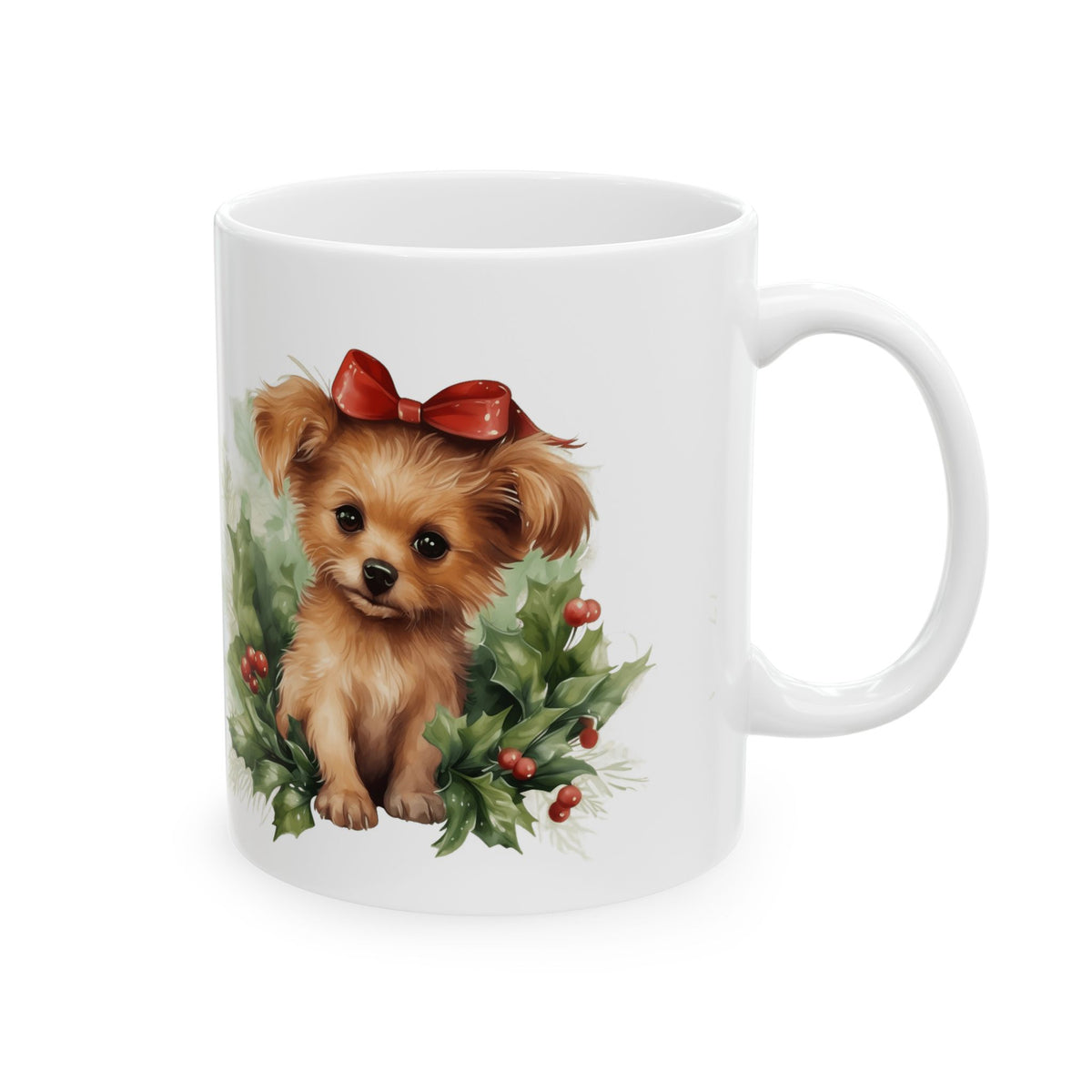 Christmas Holly Dog Mug  11oz  Item #96557