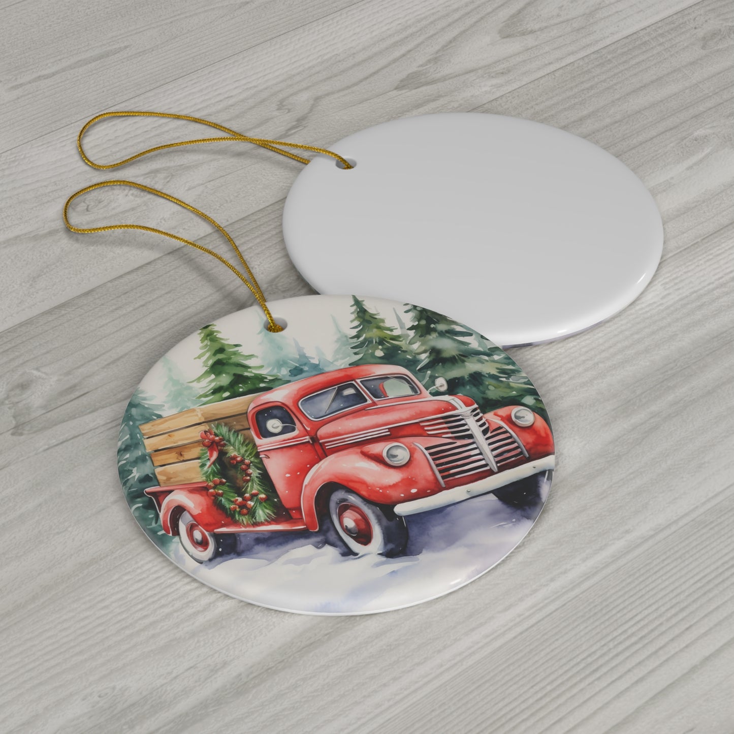 Ceramic Ornament - Red Truck     Item #2023635