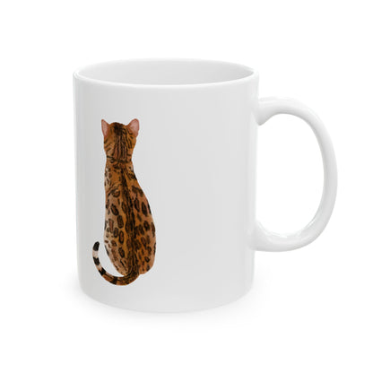 Leopard Cat Ceramic Mug — Cute Sitting Leopard Coffee Cup 11oz   Item #805