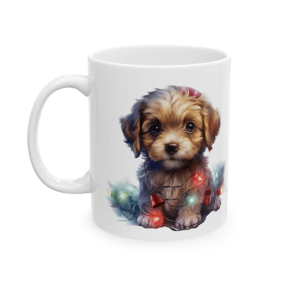 Christmas Puppy In Lights Mug 11oz    Item #55115