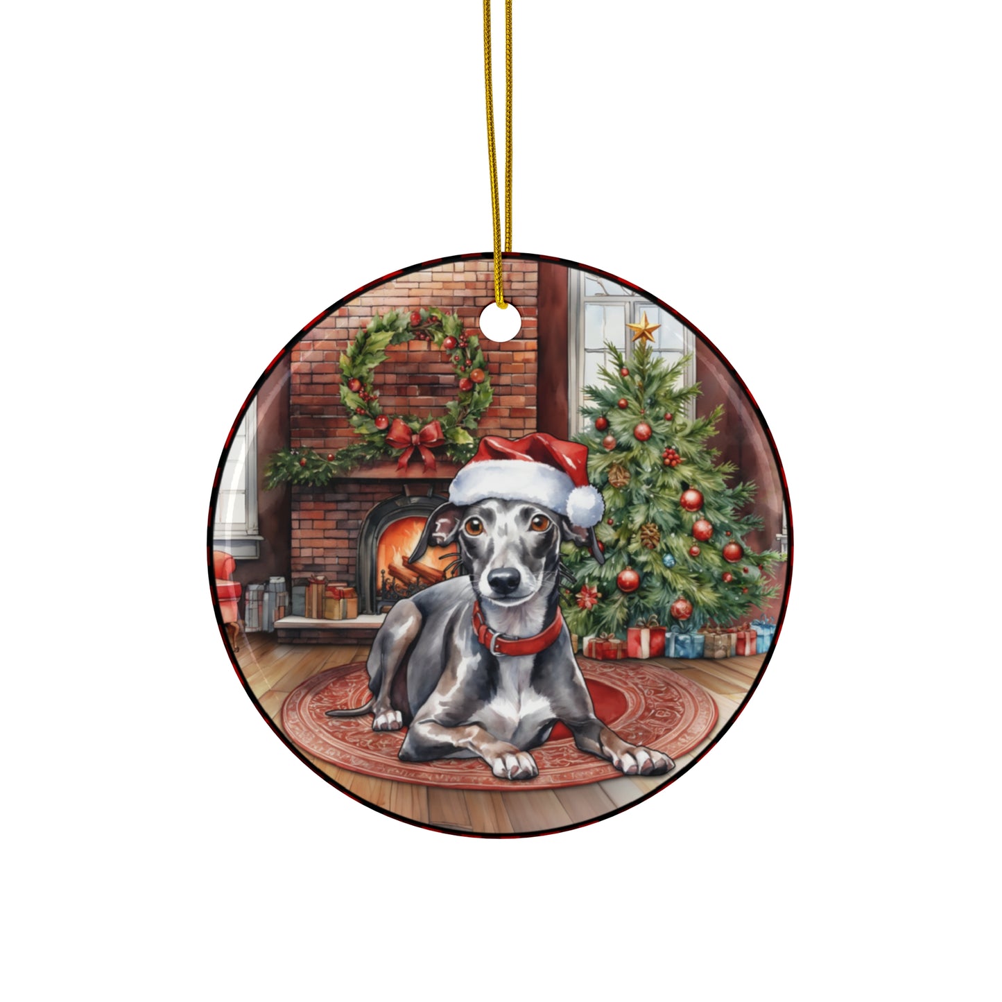 Ceramic Ornament - Italian Greyhound Christmas Dog       Item #5893763