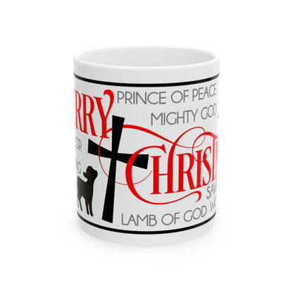 Merry Christmas With Cross Ceramic Mug 11oz    Item #230344