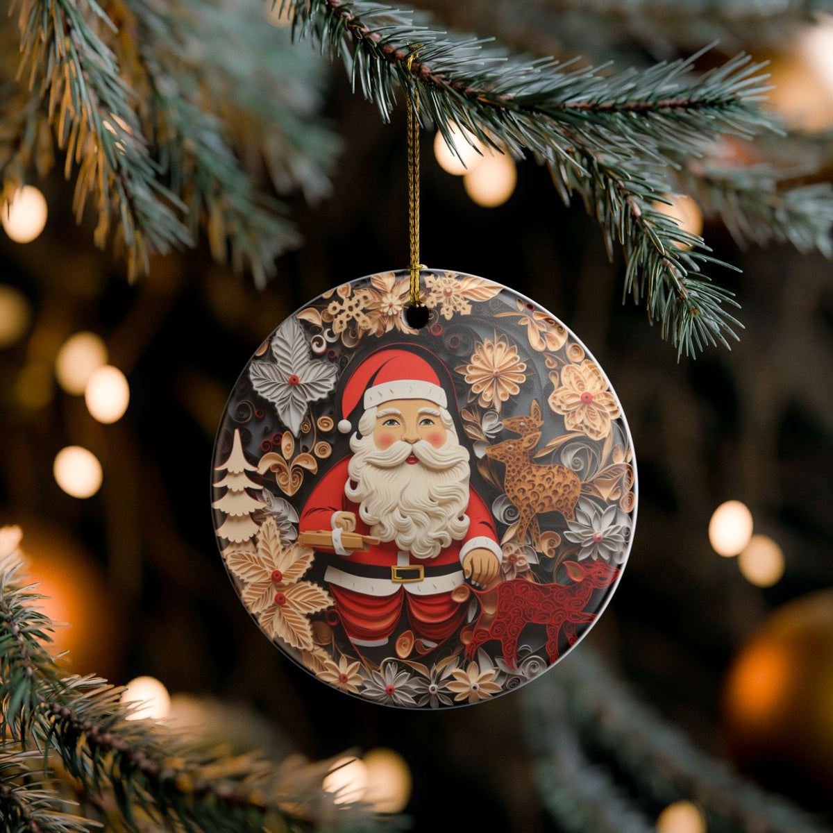 Santa Claus Christmas Ceramic Ornament   Item #827084