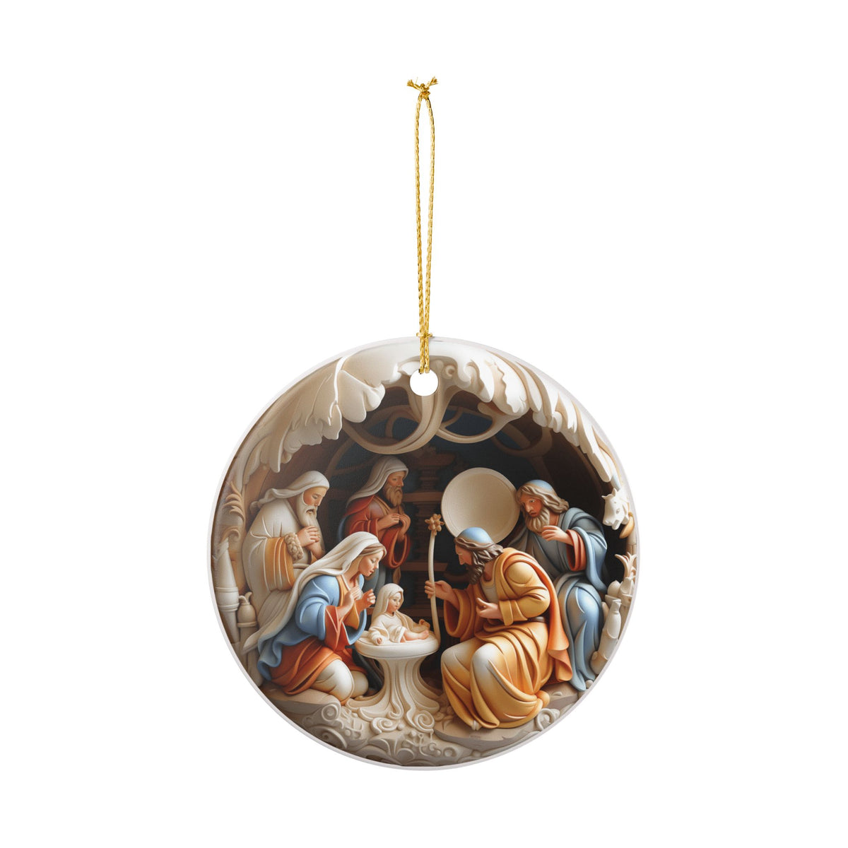 Nativity Scene Ceramic Ornament  Item #23462