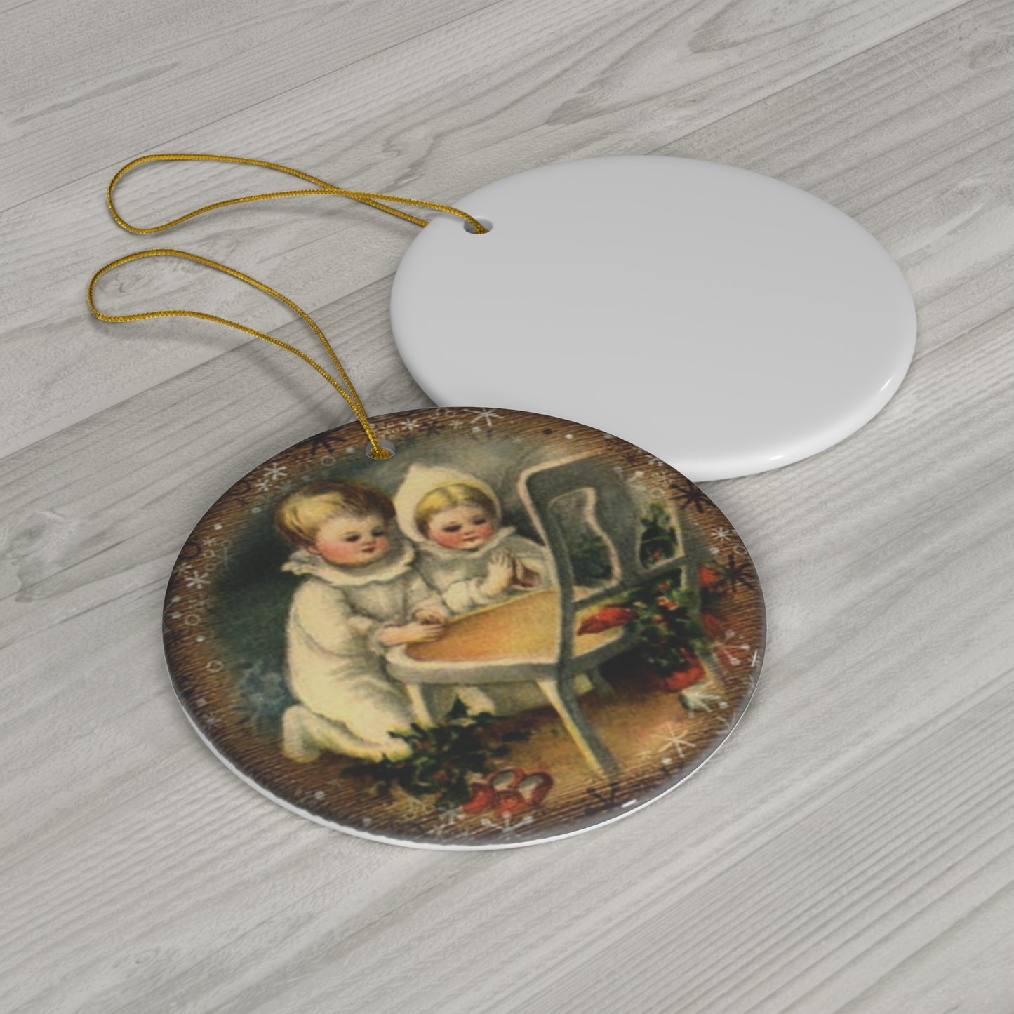 Christmas Kids Ceramic Disc Ornament           Item #7222373