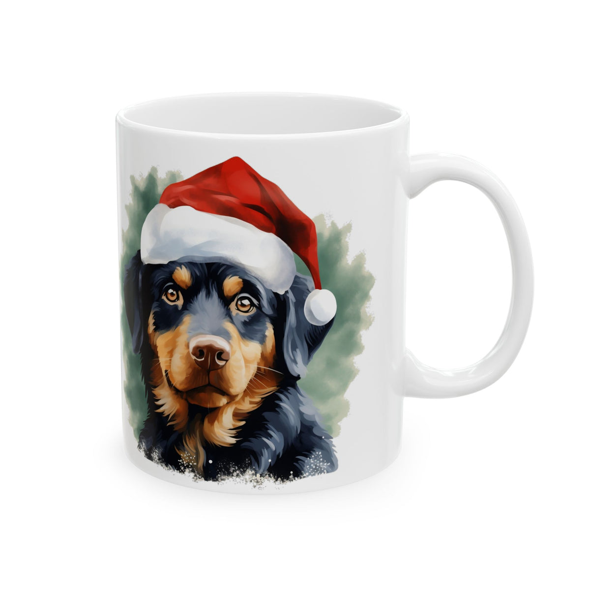 Cute Christmas Dog with Santa Hat Christmas Mug 11oz   Item #218005