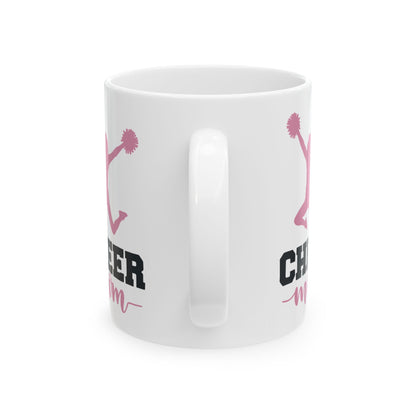 Cheer Mom Ceramic Mug – Pink Cheerleader Silhouette Coffee Cup 11oz   Item #487374