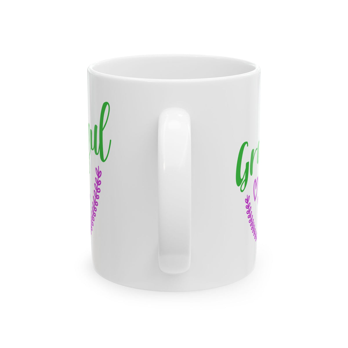 Grateful Floral Ceramic Mug — Inspirational Tea Coffee Cup 11oz   Item #326343
