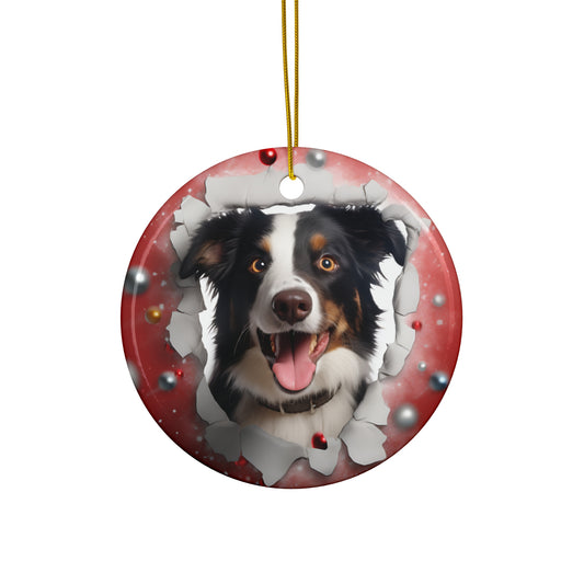 CERAMIC ORNAMENT - 3D CHRISTMAS DOG          Item #2376087