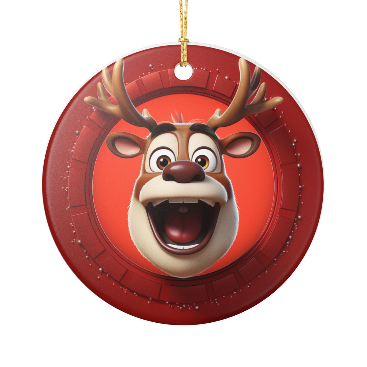Funny Reindeer Christmas Ornament   Item #858388