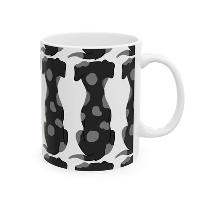 Dog Print Ceramic Mug – Black & White Pattern 11oz   Item #571898