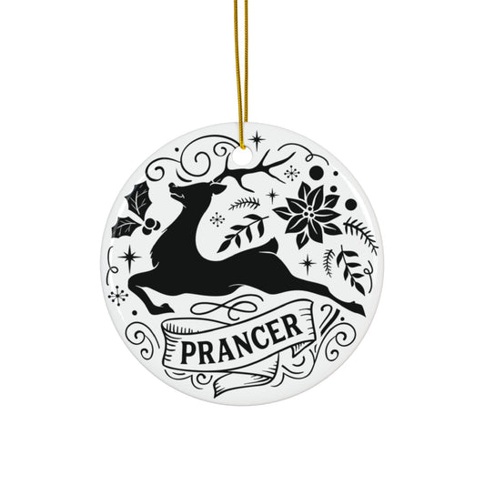 Prancer Ceramic Disc Ornament       Item #673547