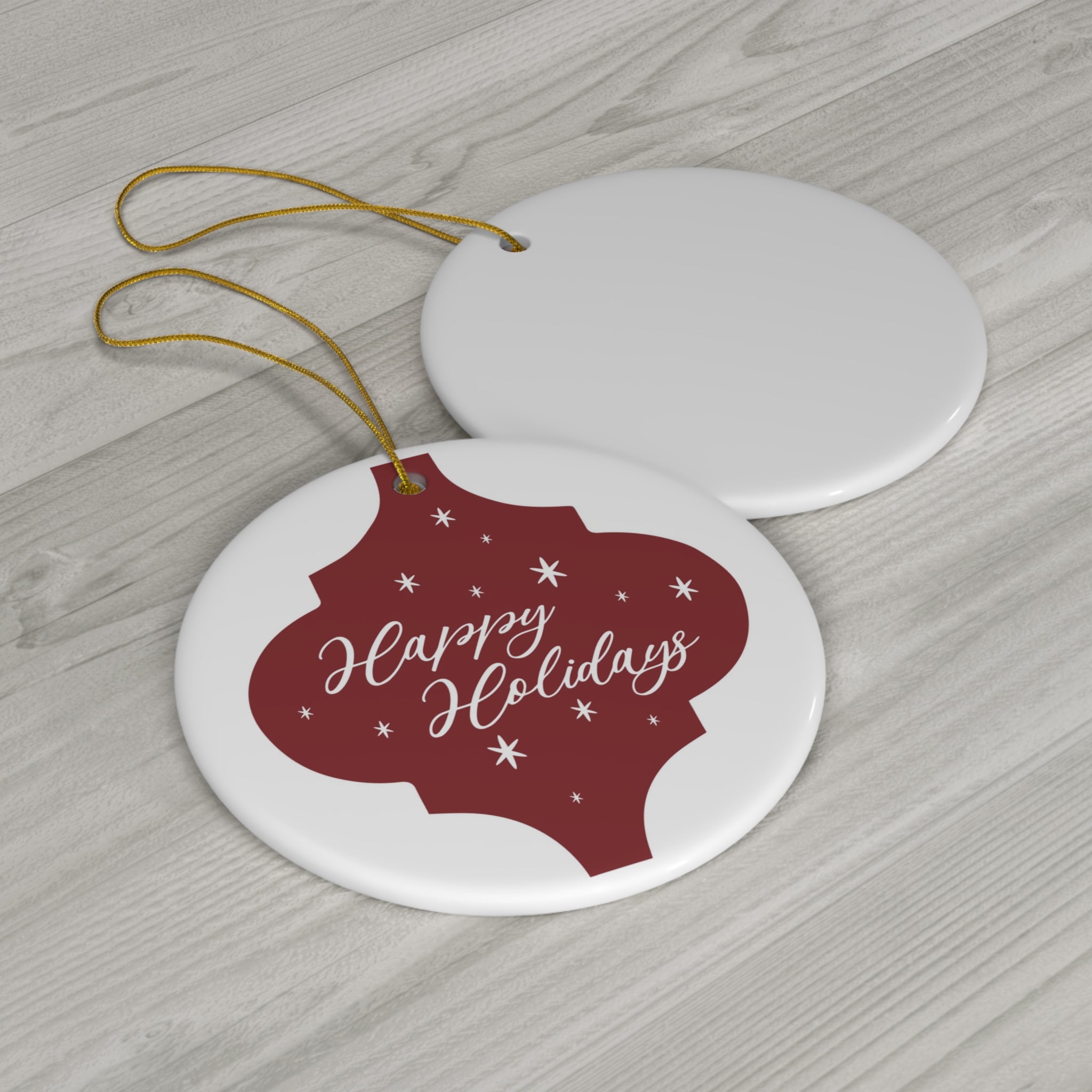 Happy Holidays Ceramic Disc Ornament         Item #2453532