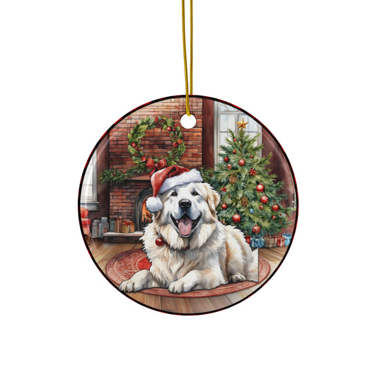 Ceramic Ornament - Great Pyrenees Christmas Dog       Item #89989