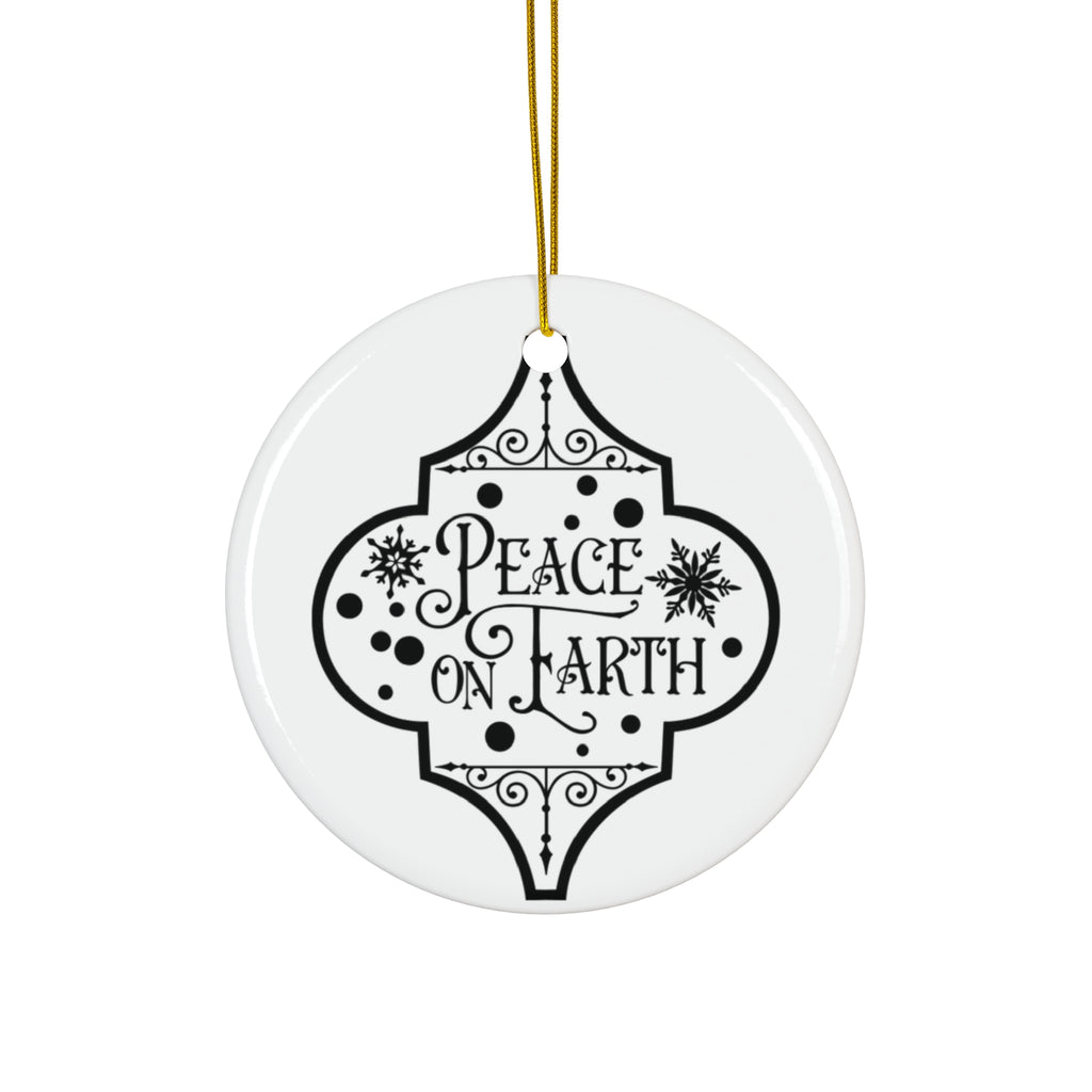 Peace On Earth Ceramic Disc Ornament       Item #6276561