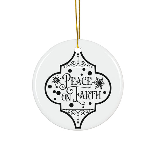 Peace On Earth Ceramic Disc Ornament       Item #6276561