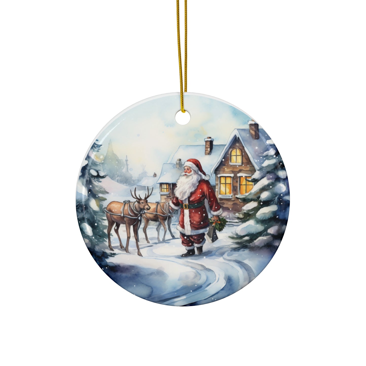 Santa Ceramic Disc Ornament      Item #2868792