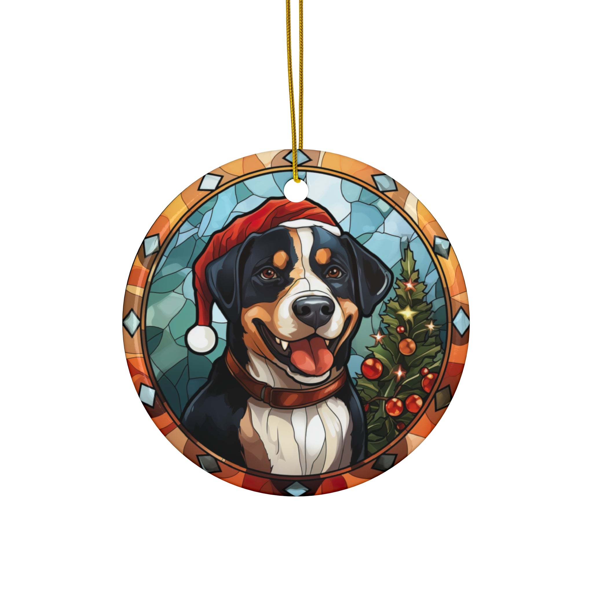 Greater Swiss Mountain Dog Ceramic Disc Ornament             Item #7645366