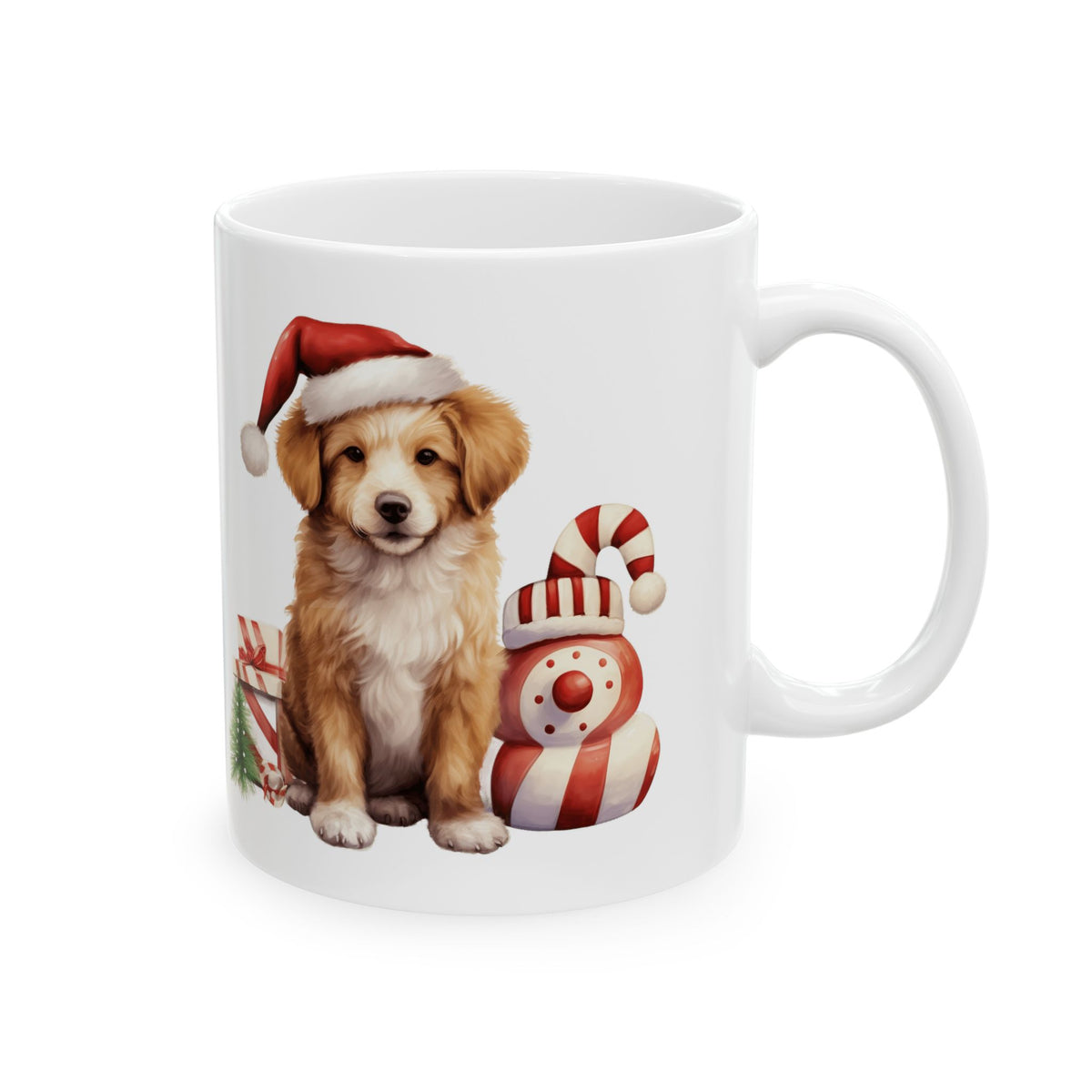 Christmas Snowman and Puppy Holiday Ceramic Mug  11oz  Item #88853