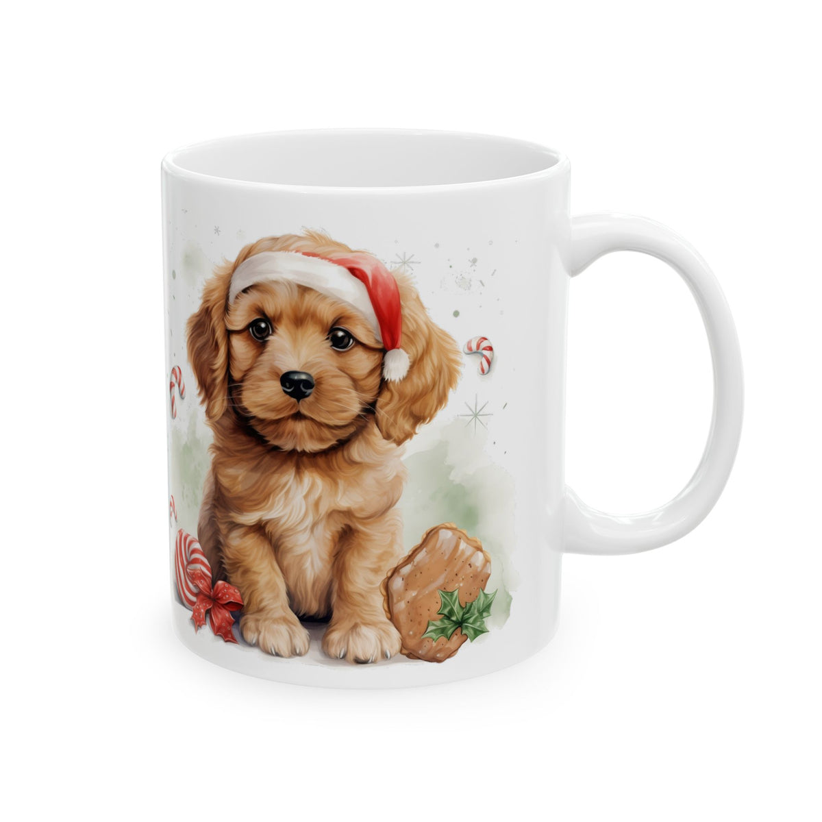 Christmas Puppy Candy Cane Ceramic Mug 11oz  Item #31337