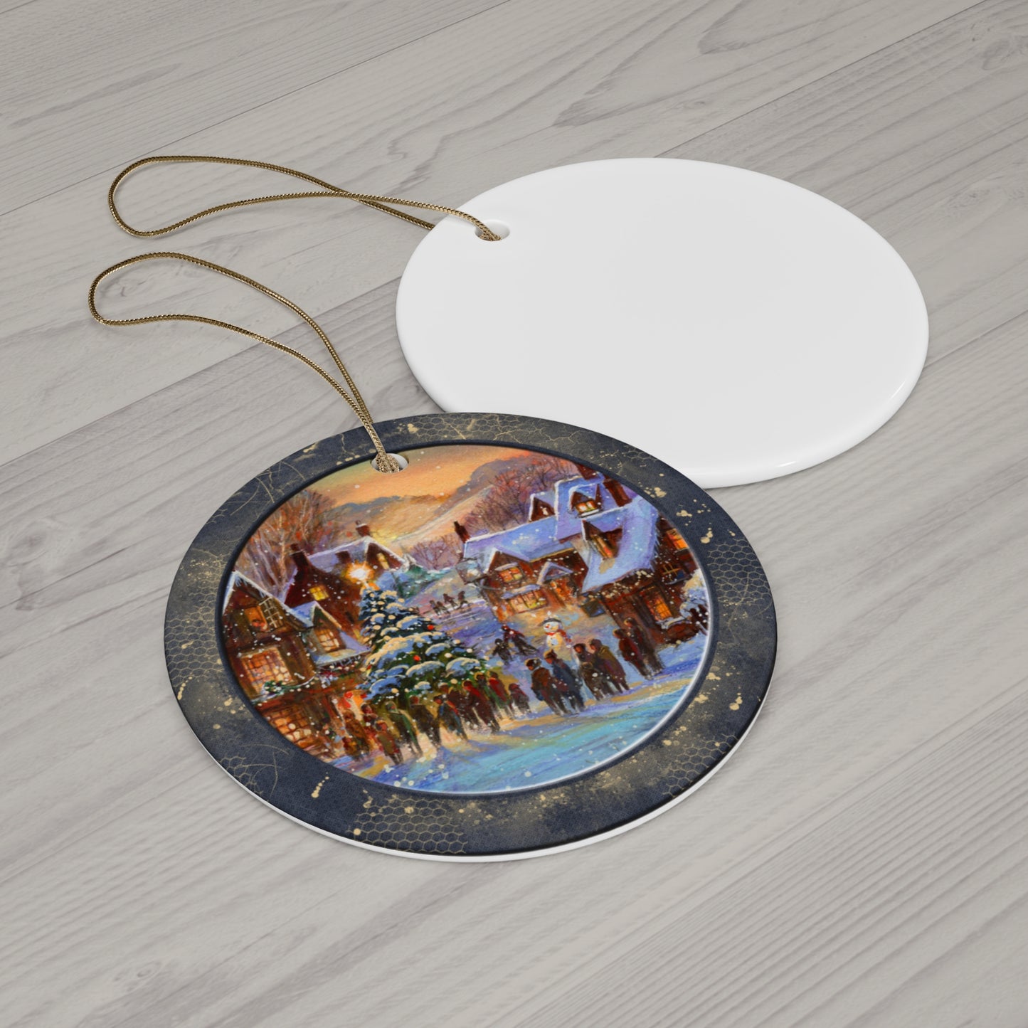 Winter Scene Ceramic Disc Ornament      Item #4778058