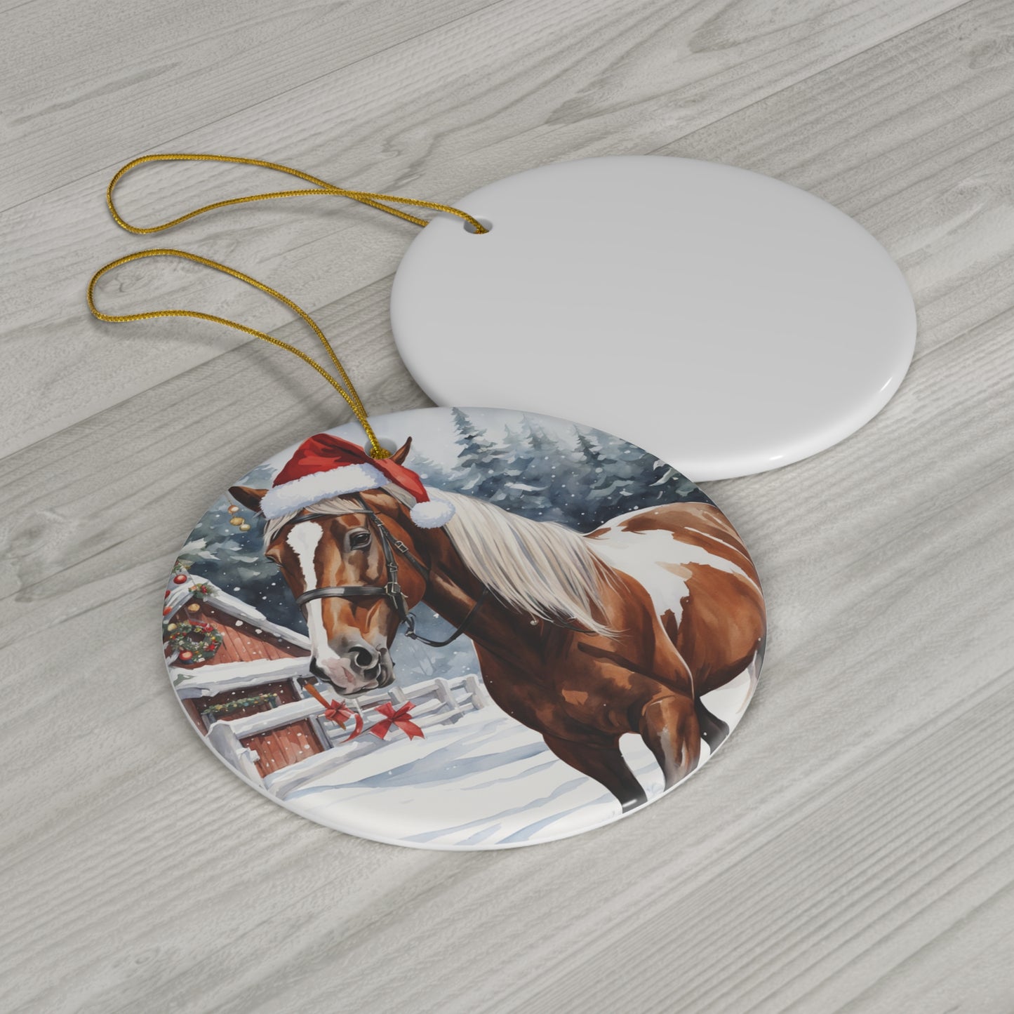 Ceramic Ornament - Horse Christmas      Item #7953625