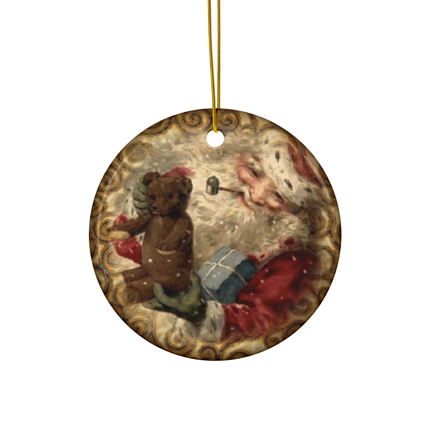 Santa Ceramic Disc Ornament    Item #4733651