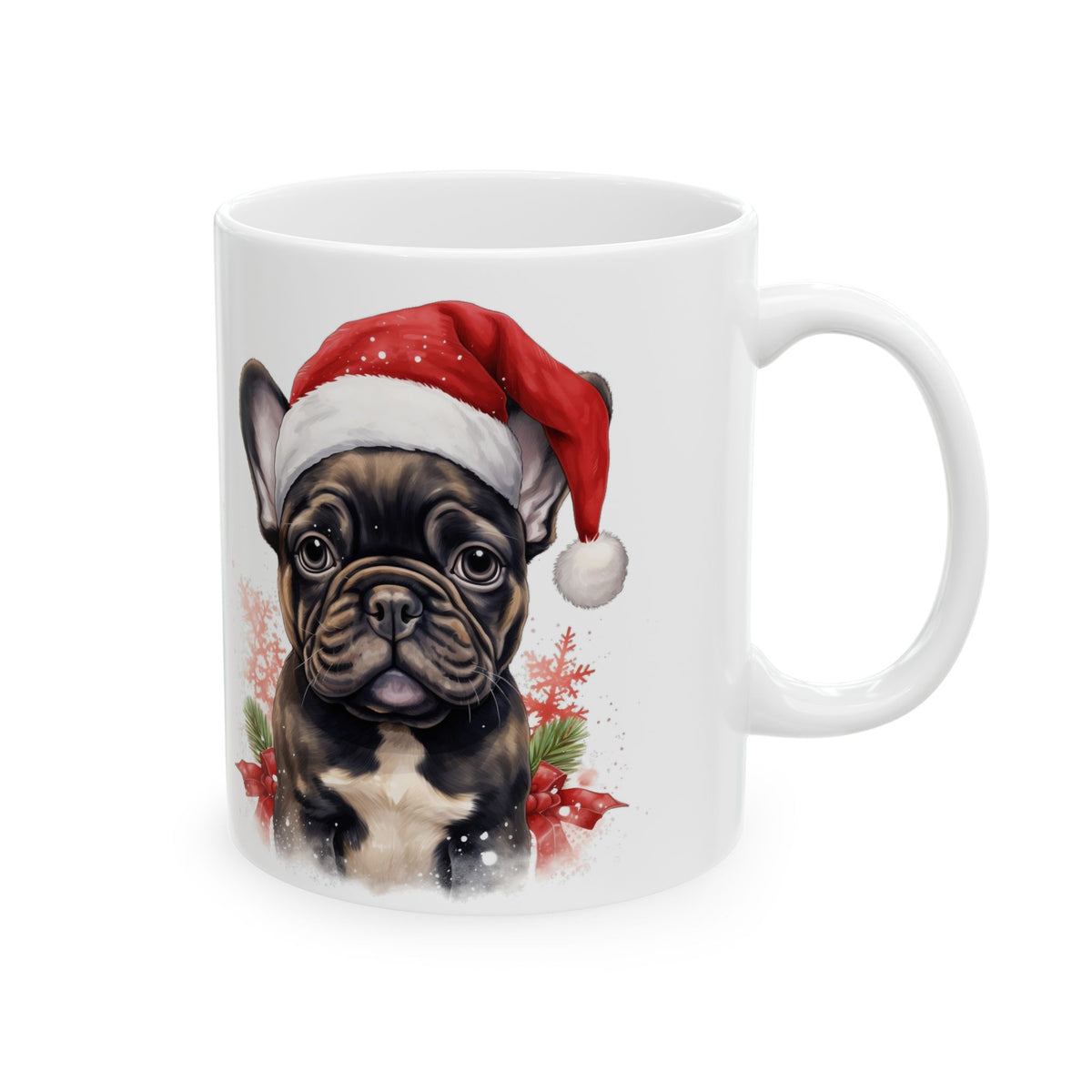 Festive Christmas Puppy With Santa Hat Holiday Mug 11oz  Item #738602
