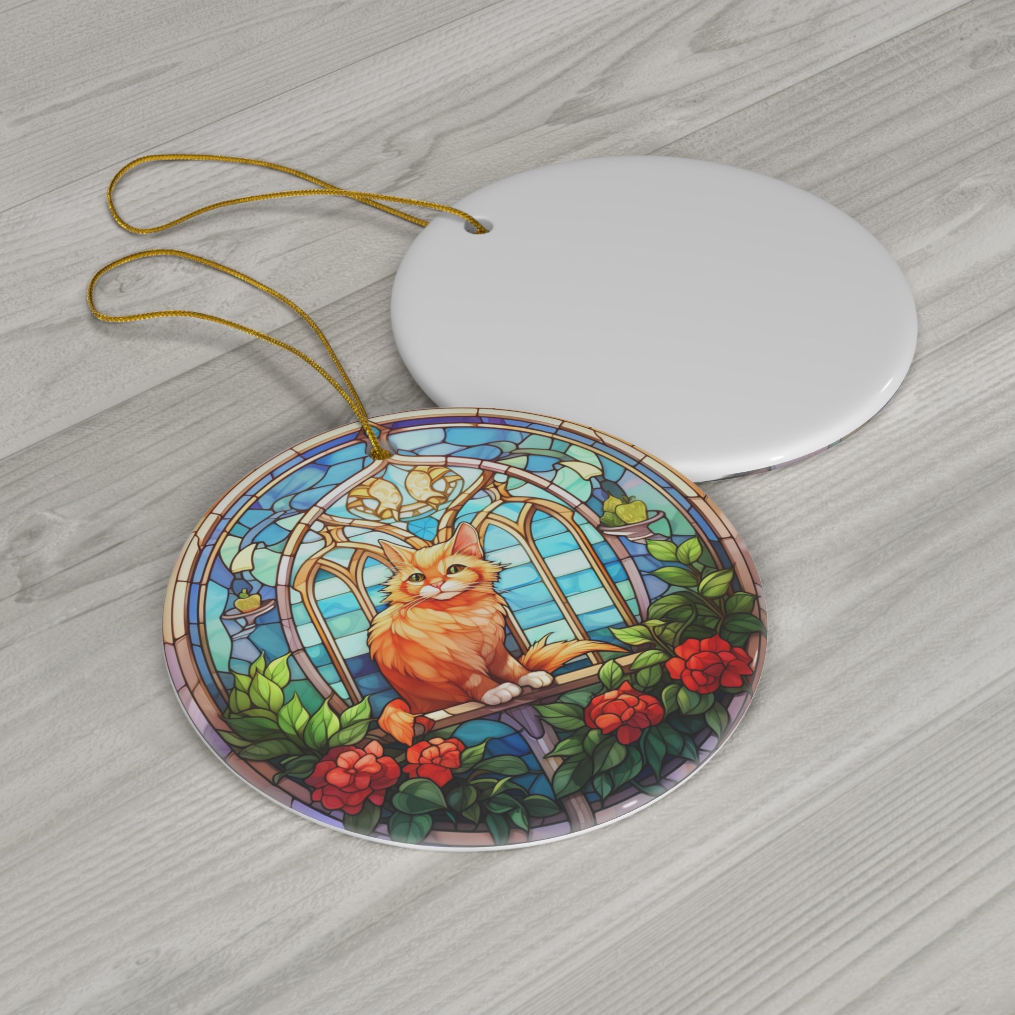 Cat Ceramic Ornament           Item #674294 - Buckshot's Bargain Barn