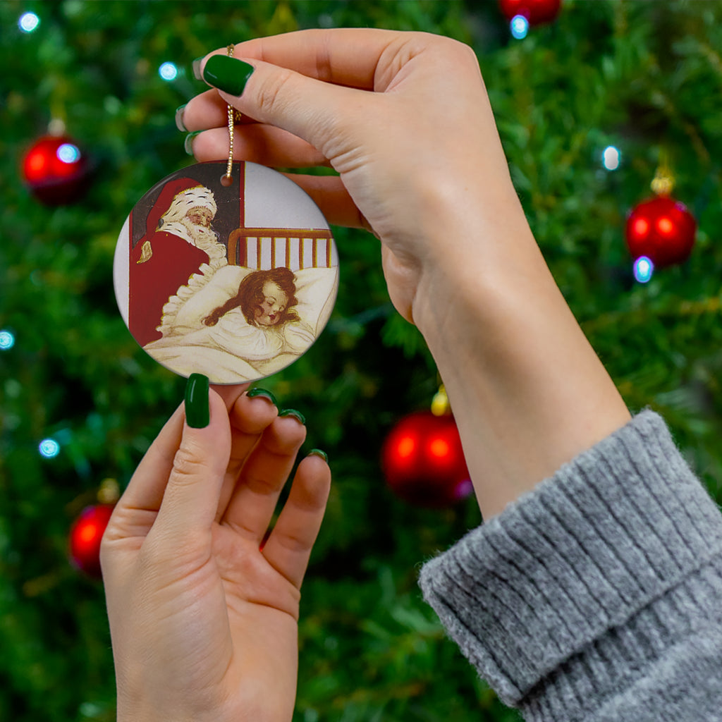 Santa Ceramic Disc Ornament       Item #1047799