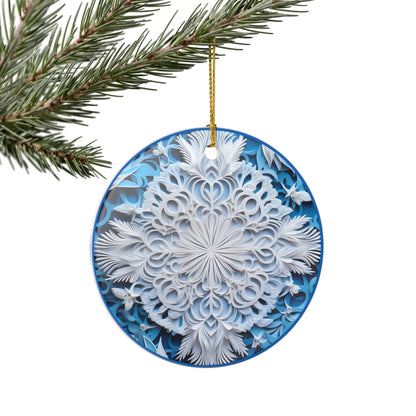 Blue Snowflake Ceramic Ornament   Item #256499
