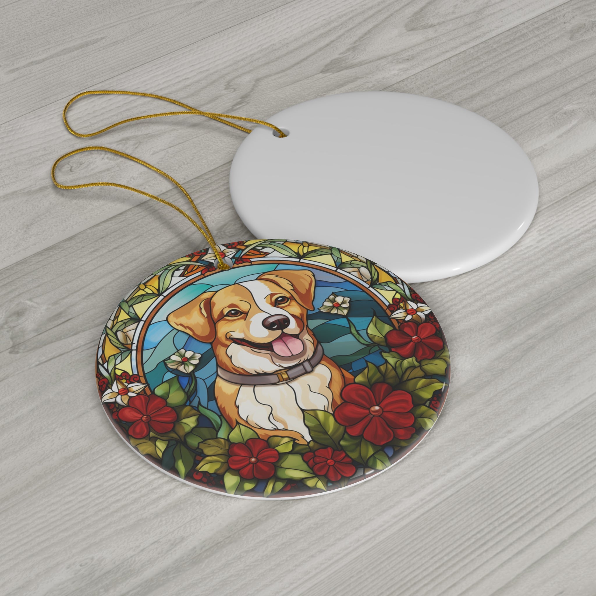 Christmas Dog Ceramic Ornament               Item #9118548 - Buckshot's Bargain Barn