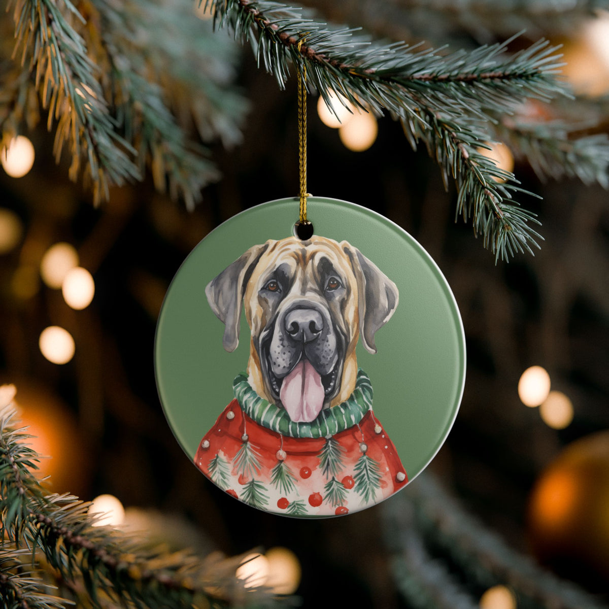 Christmas Dog Ceramic Ornament   Item #542793