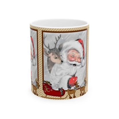 Christmas Santa & Reindeer Ceramic Mug 11oz  Item #291805